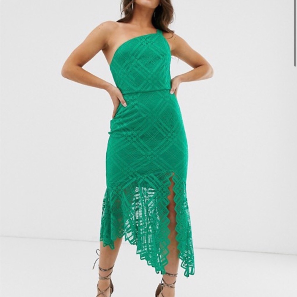 NEW Asos Green Lace Cocktail Dress